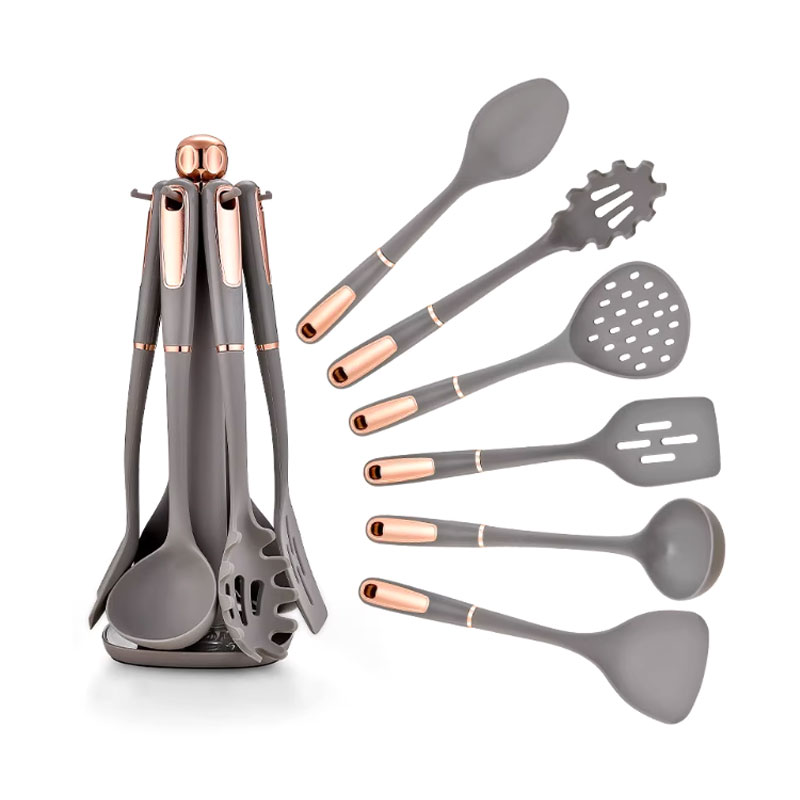 O que é um kit inicial de utensílios de cozinha de silicone com alça PP?