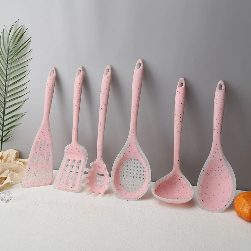 7pcs Cute Easy To Clean Unibody Silicone Cooking Tools Set